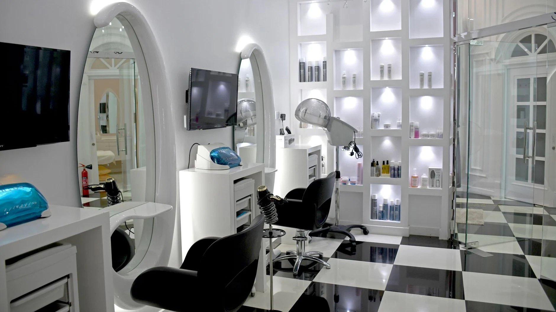 Modern luxury salon interior at Hairsta Barbers