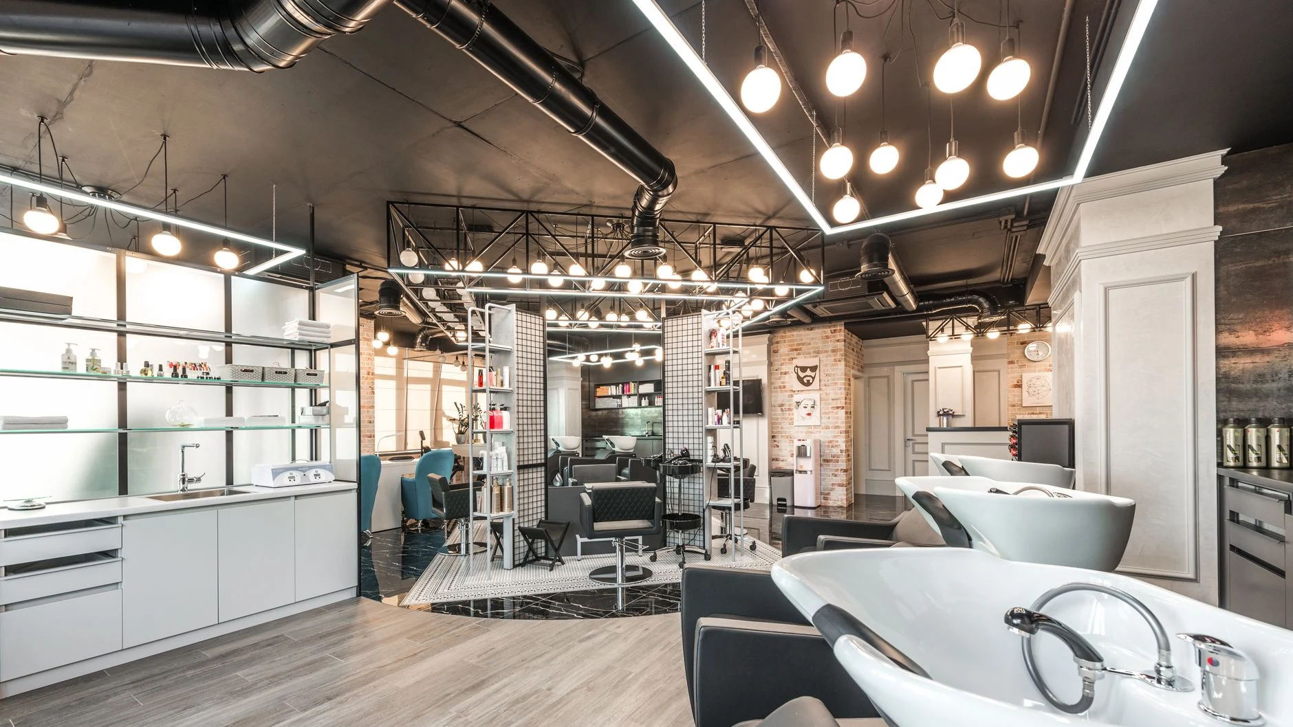 Modern salon interior at Barbista